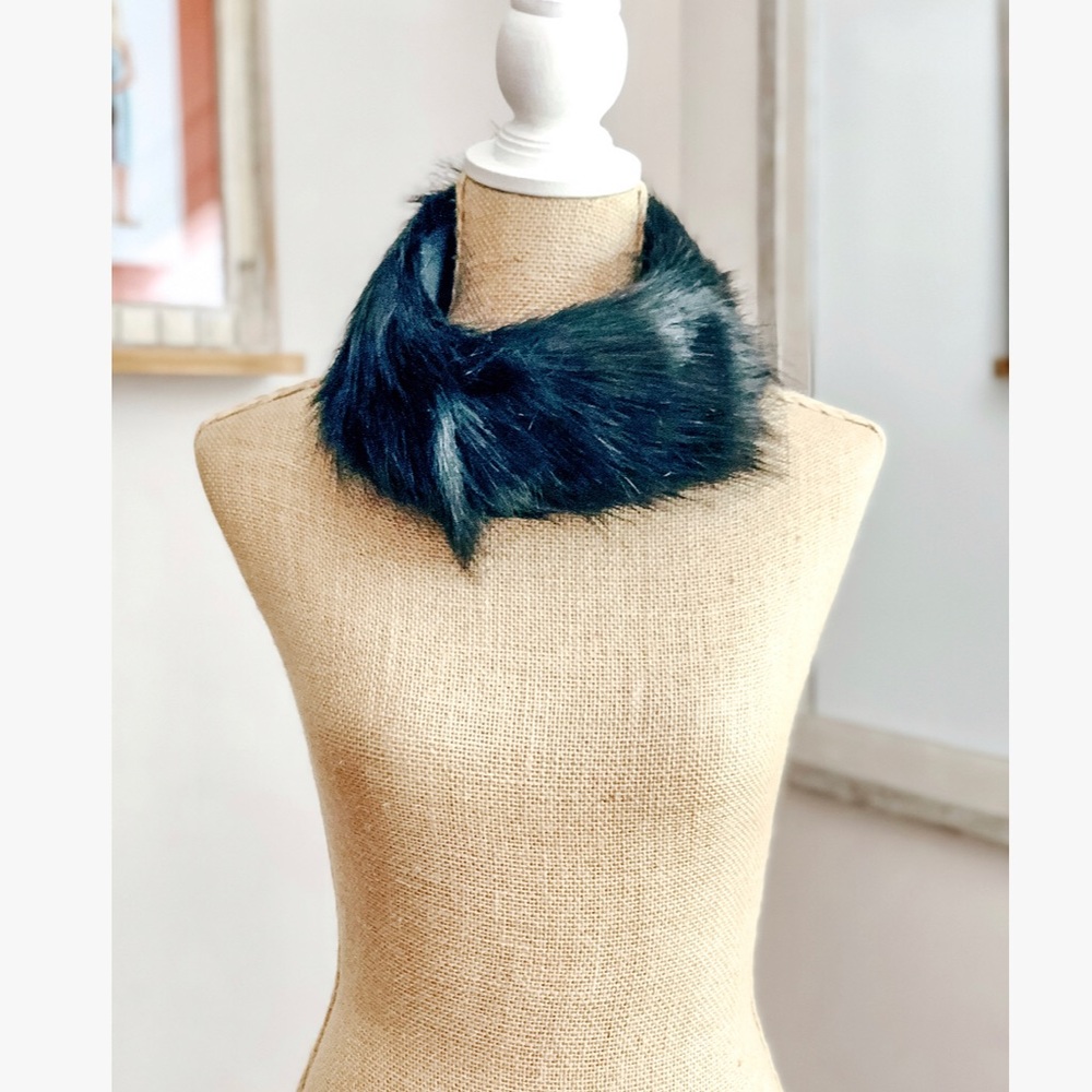 Black Faux Fur Ear Muffs Neck Cuff